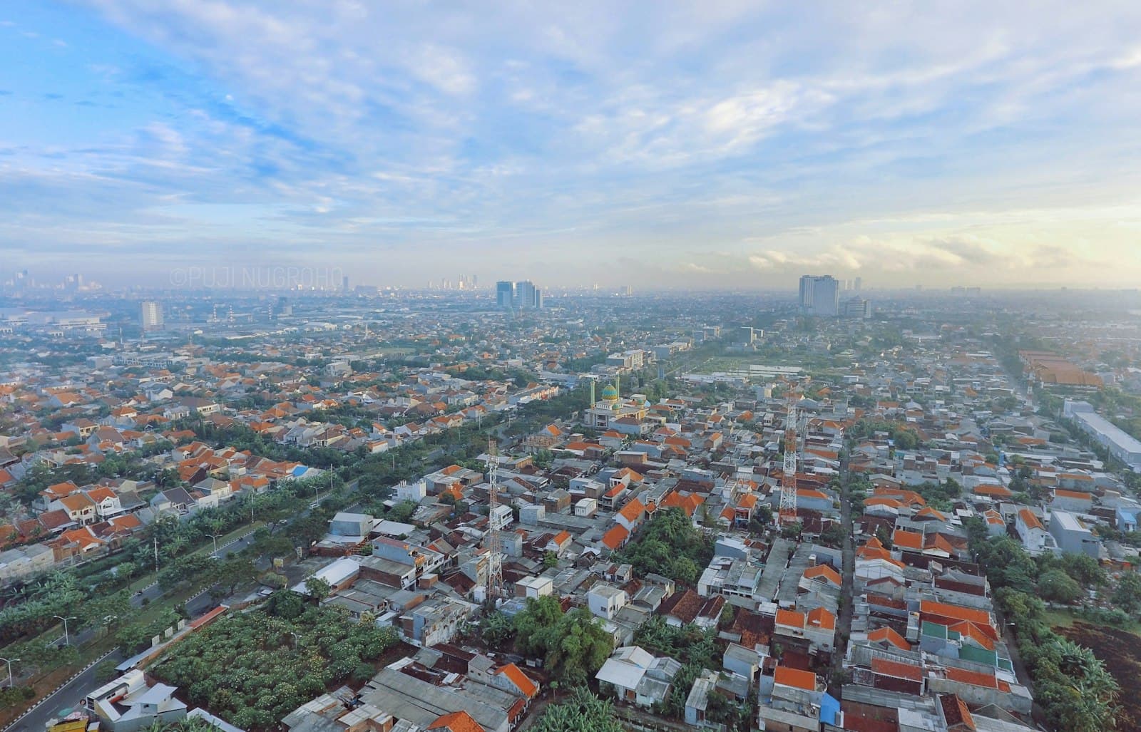 Surabaya — An aerial view of a city with lots of buildings