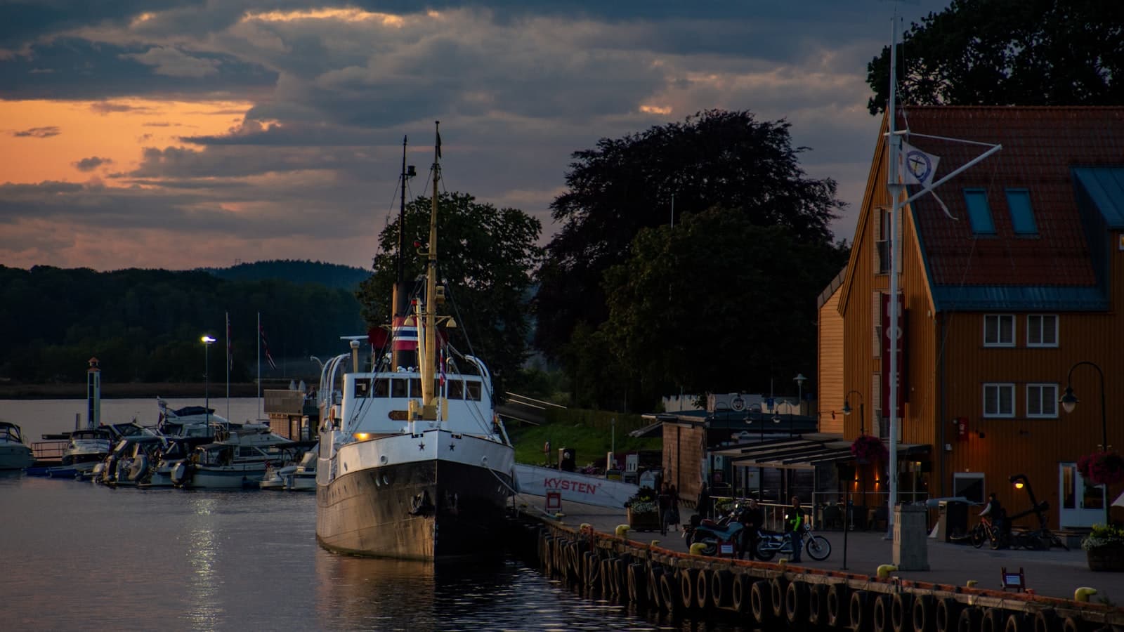 Tønsberg — a boat docked at a dock in a harbor