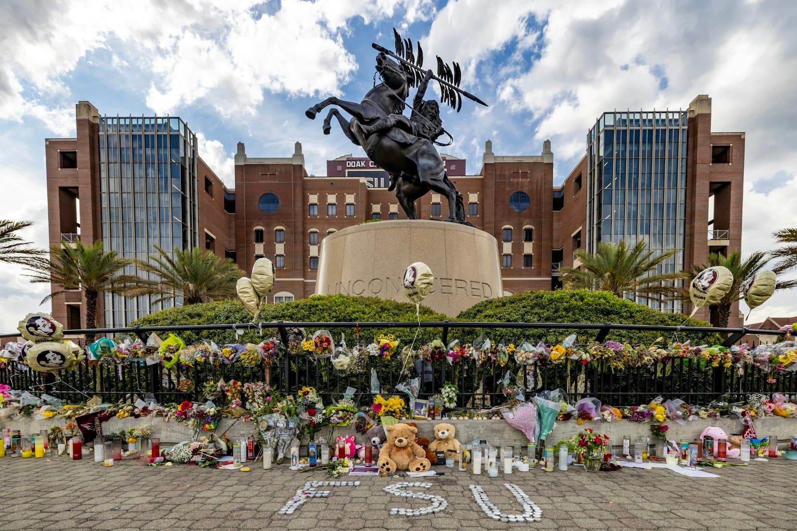Tallahassee — Flowers are placed at the florida state university memorial.