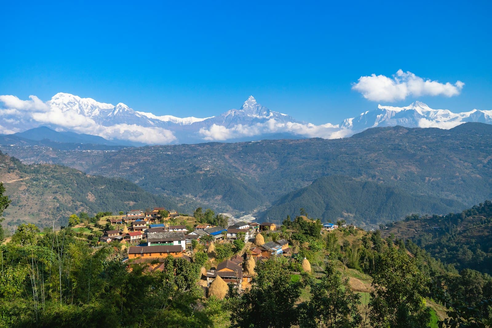 Tansen — a small village on a hill with mountains in the background