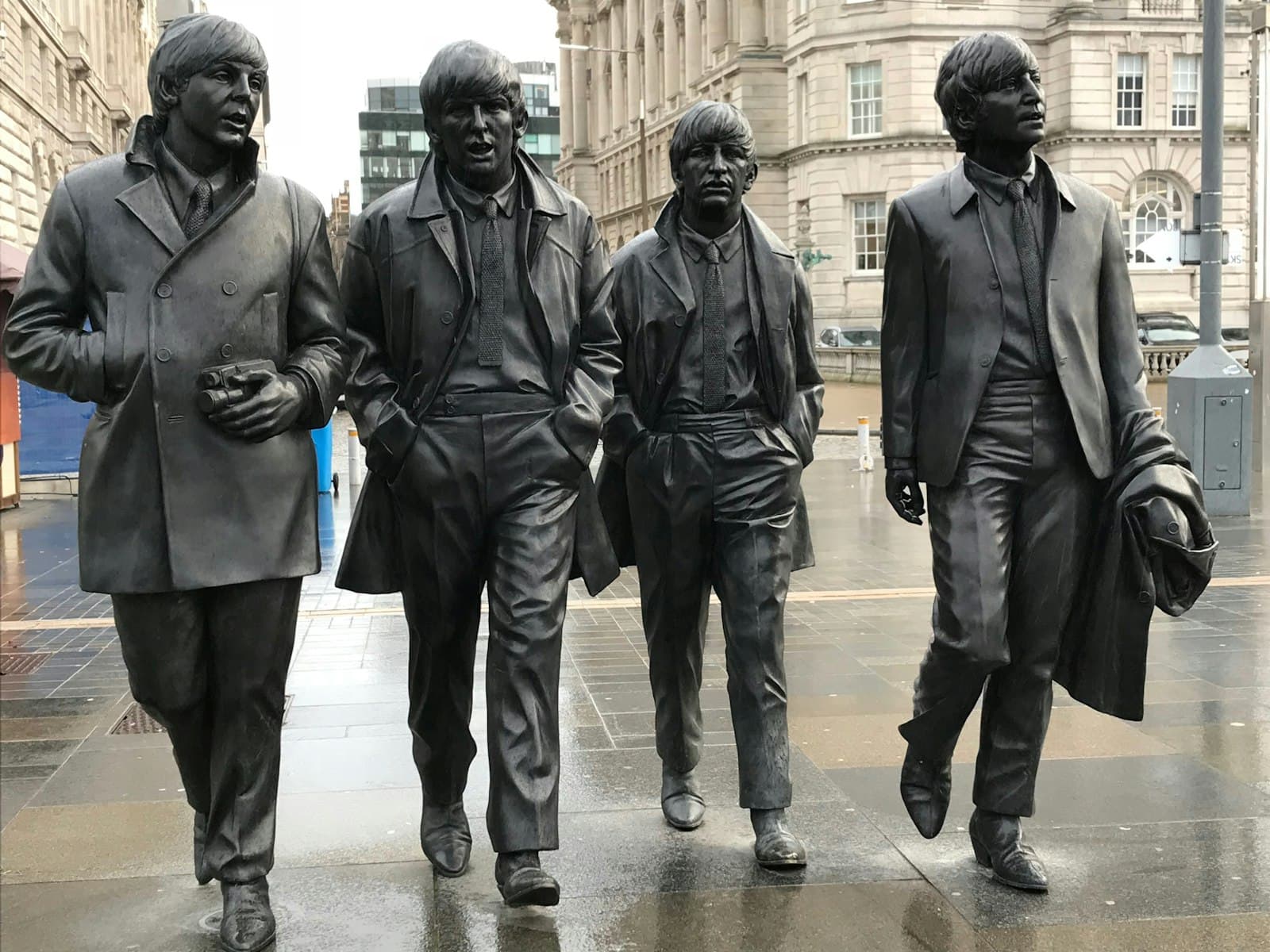 The Beatles in Liverpool — 4-men group band statues