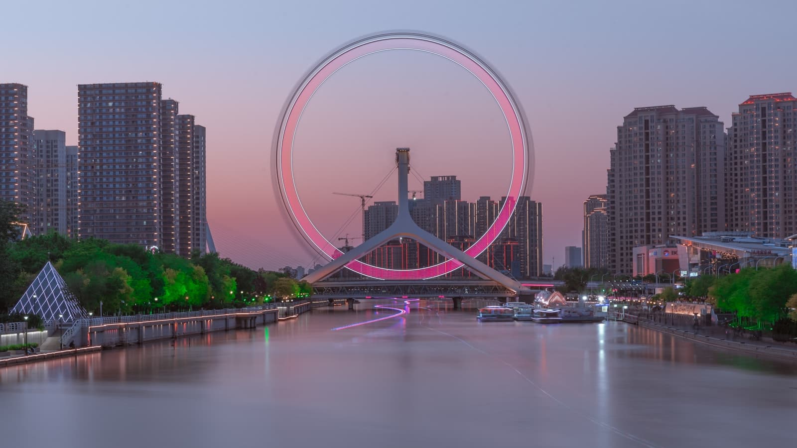 Tianjin — a ferris wheel in the middle of a city