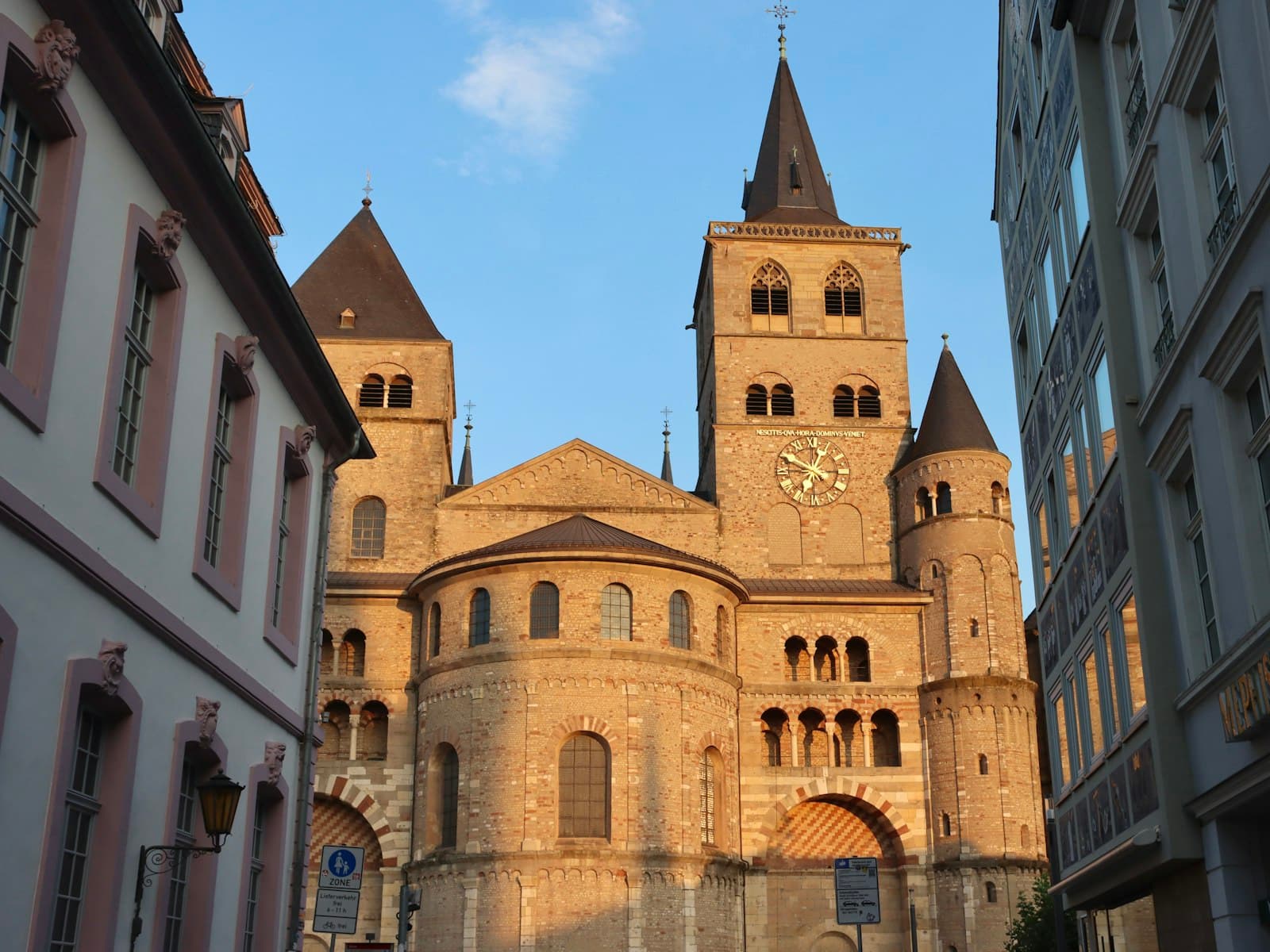 Trier — A large building with a clock on the front of it