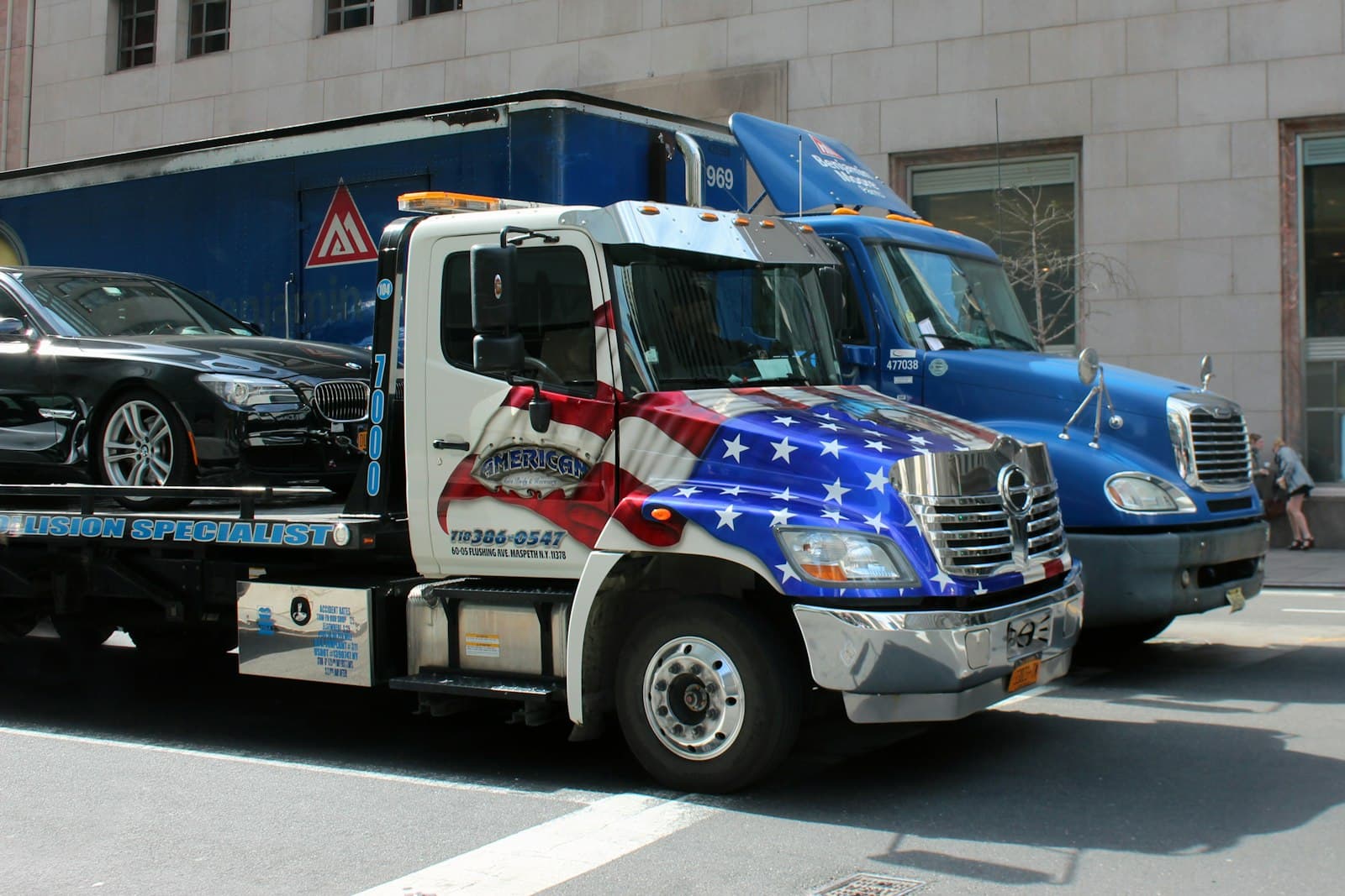 Truckee — blue and white truck close-up photography