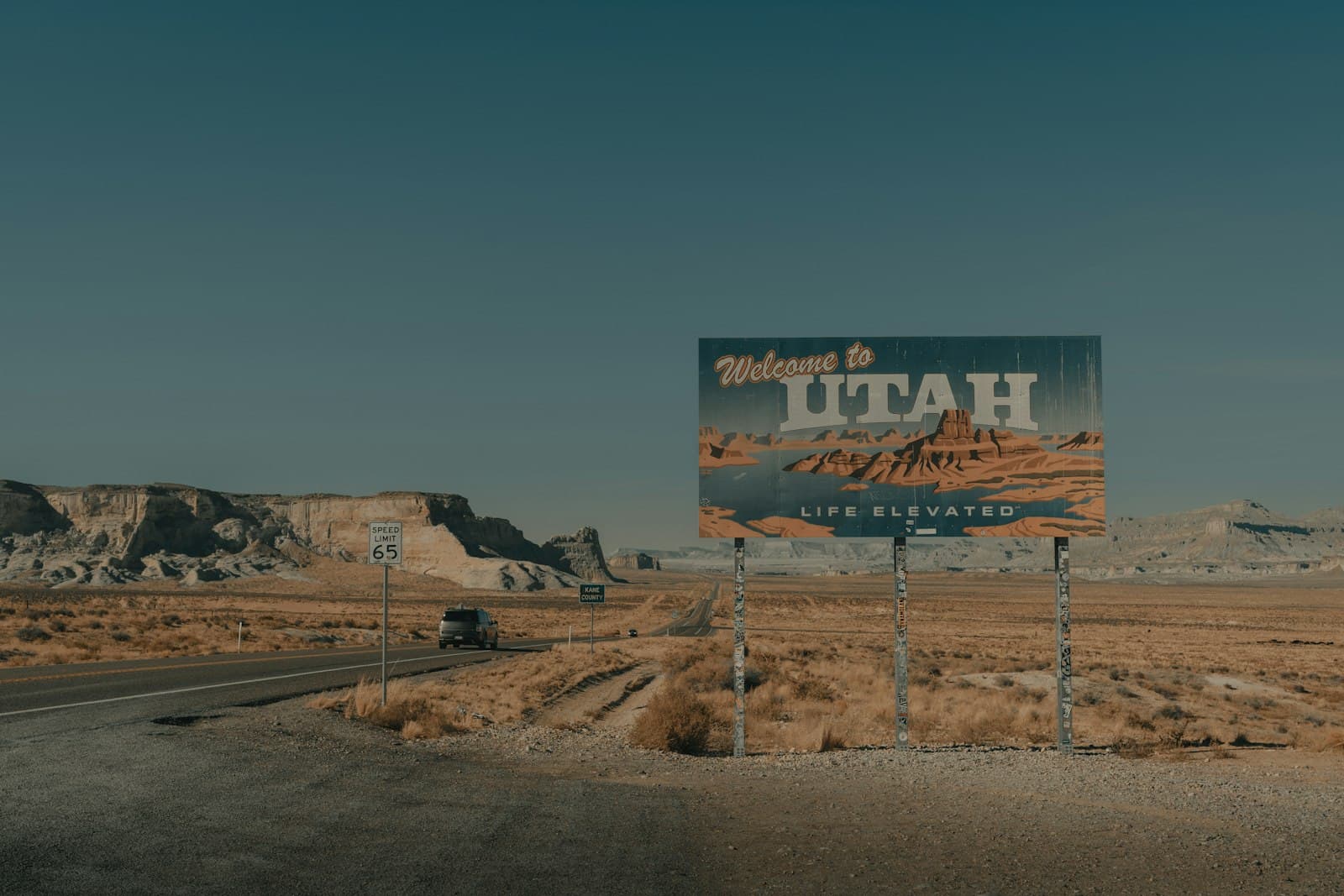 Truth or Consequences — a large sign on the side of a road