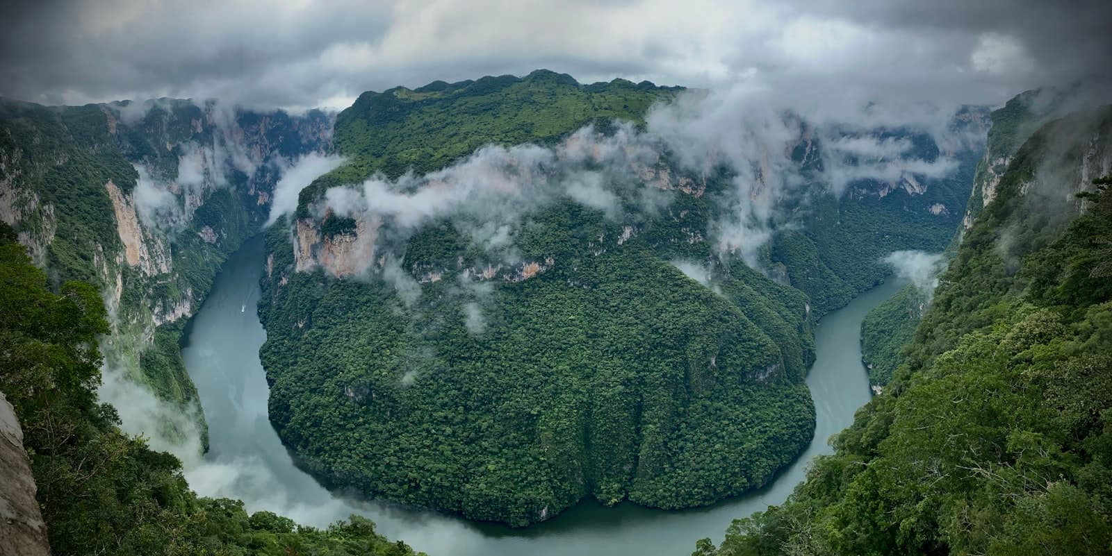 Tuxtla Gutiérrez — a river flowing through a lush green forest