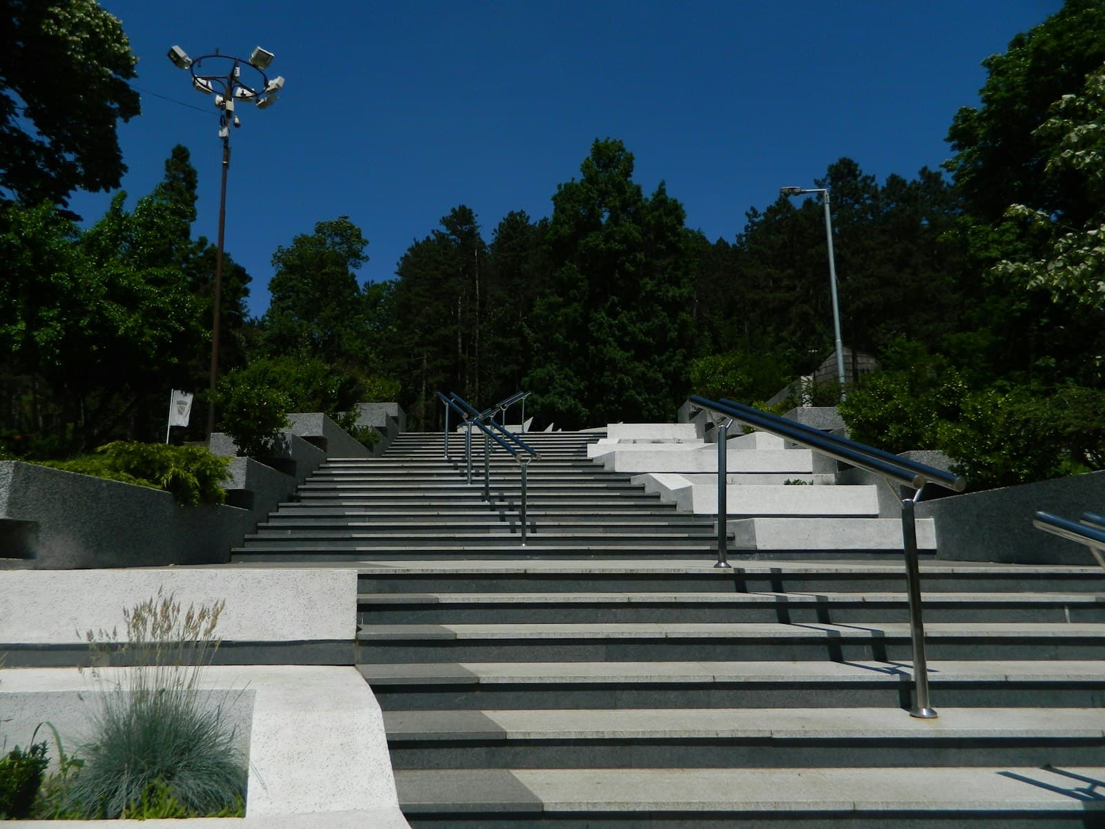 Tuzla — white concrete staircase near green trees during daytime