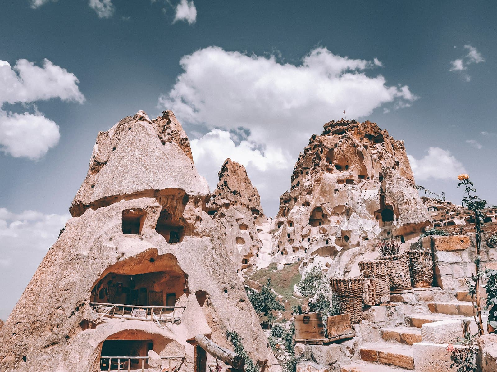 Uçhisar — mountain with carved houses during daytime