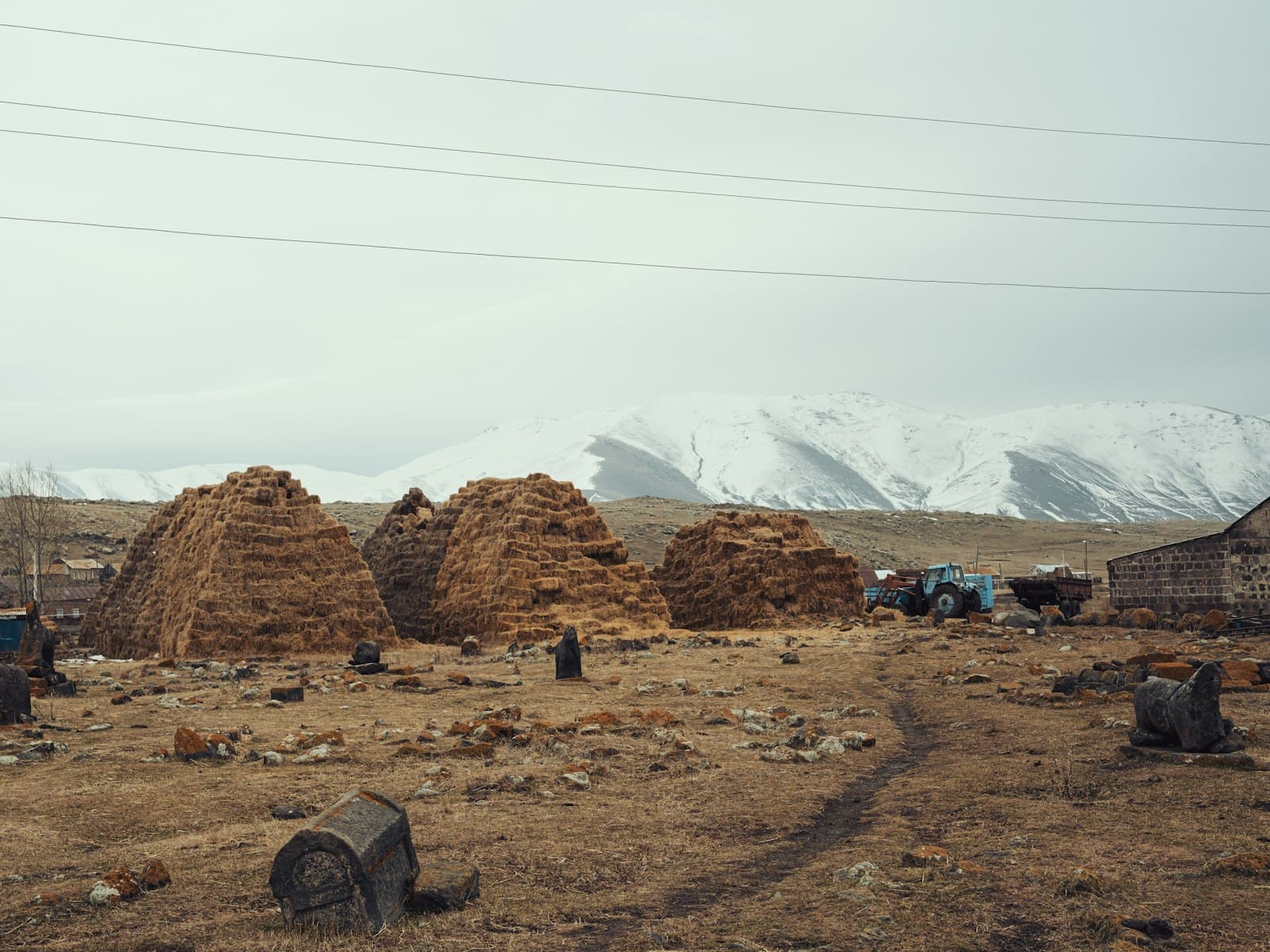 Vanadzor — a field with a bunch of dirt mounds in the middle of it