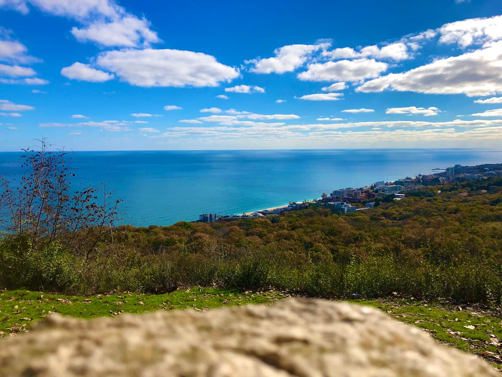 Varna — a view of the ocean from a hill top