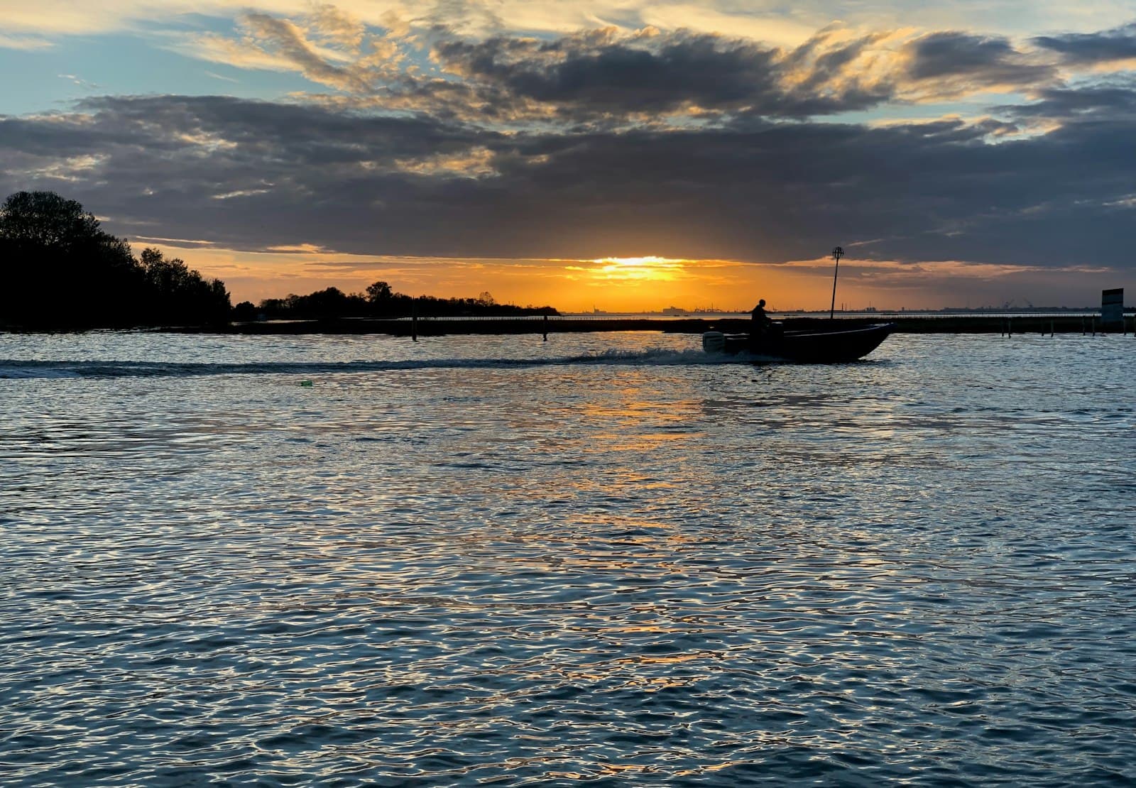Venice/Torcello — sailing boat during sunset