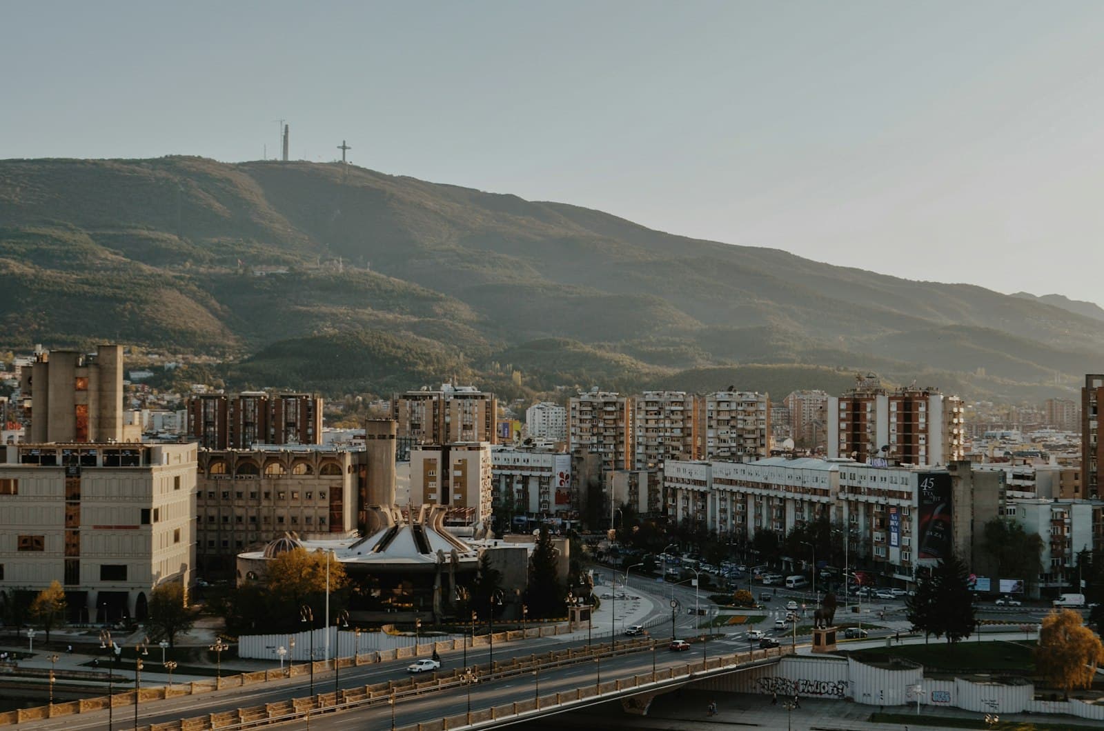 Vevčani — aerial view of buildings