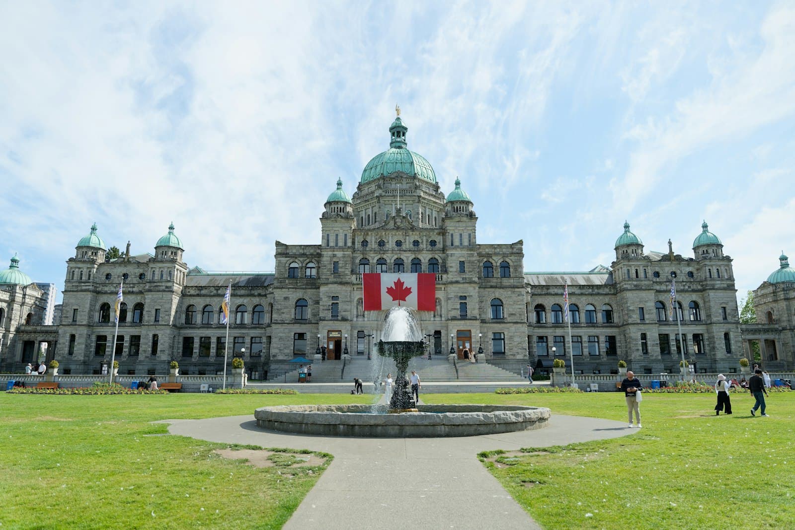 Victoria-by-the-Sea — The british columbia parliament buildings are showcased.