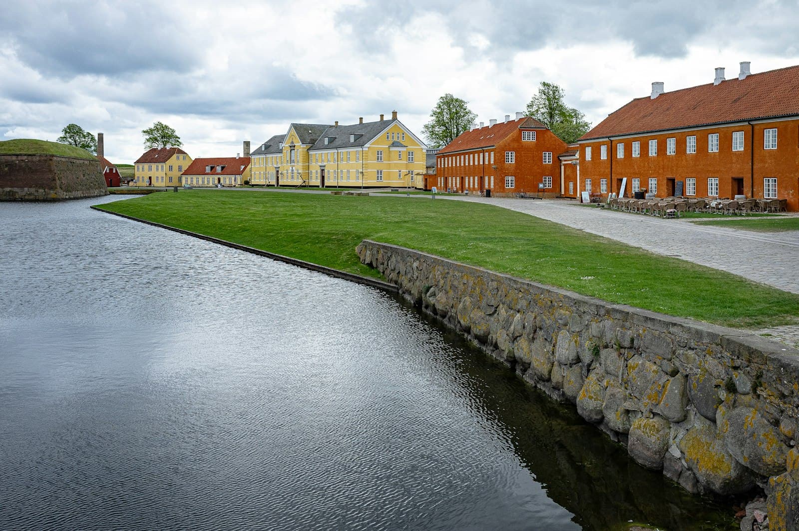 Viljandi — a row of houses next to a body of water