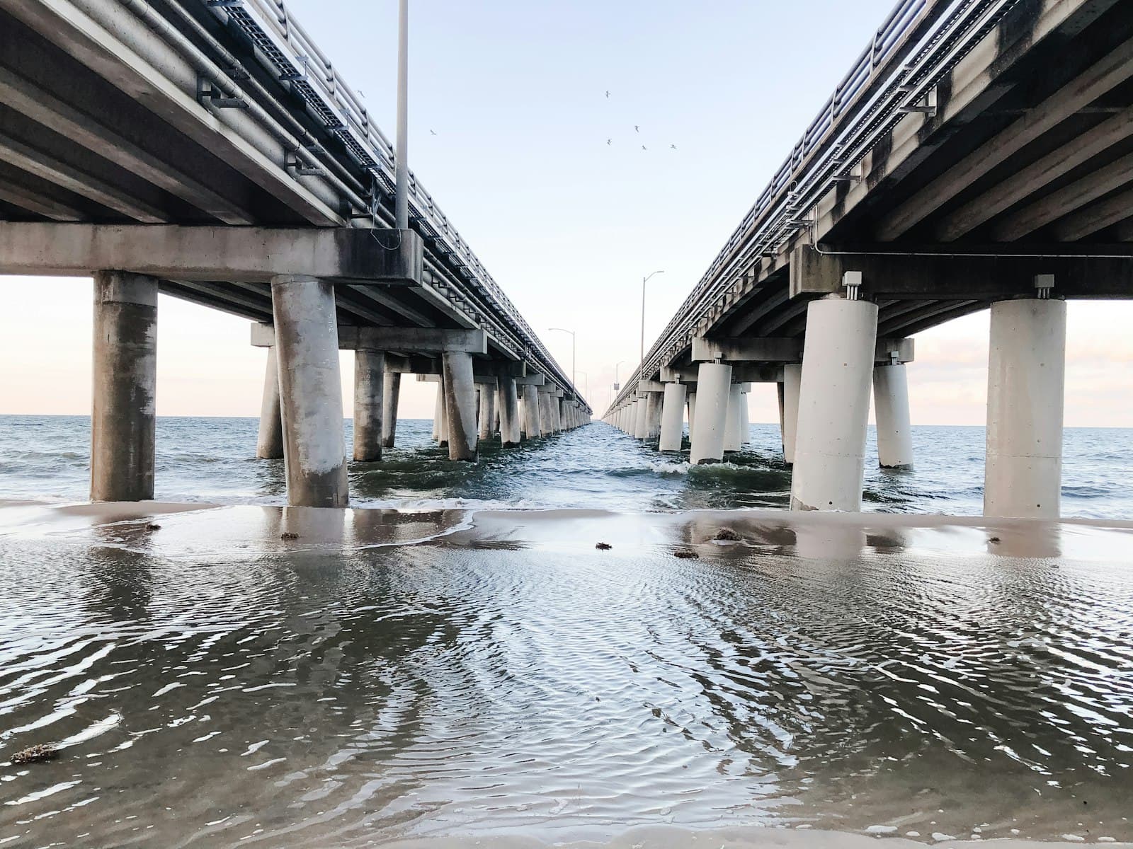 Virginia Beach — brown wooden bridge over water