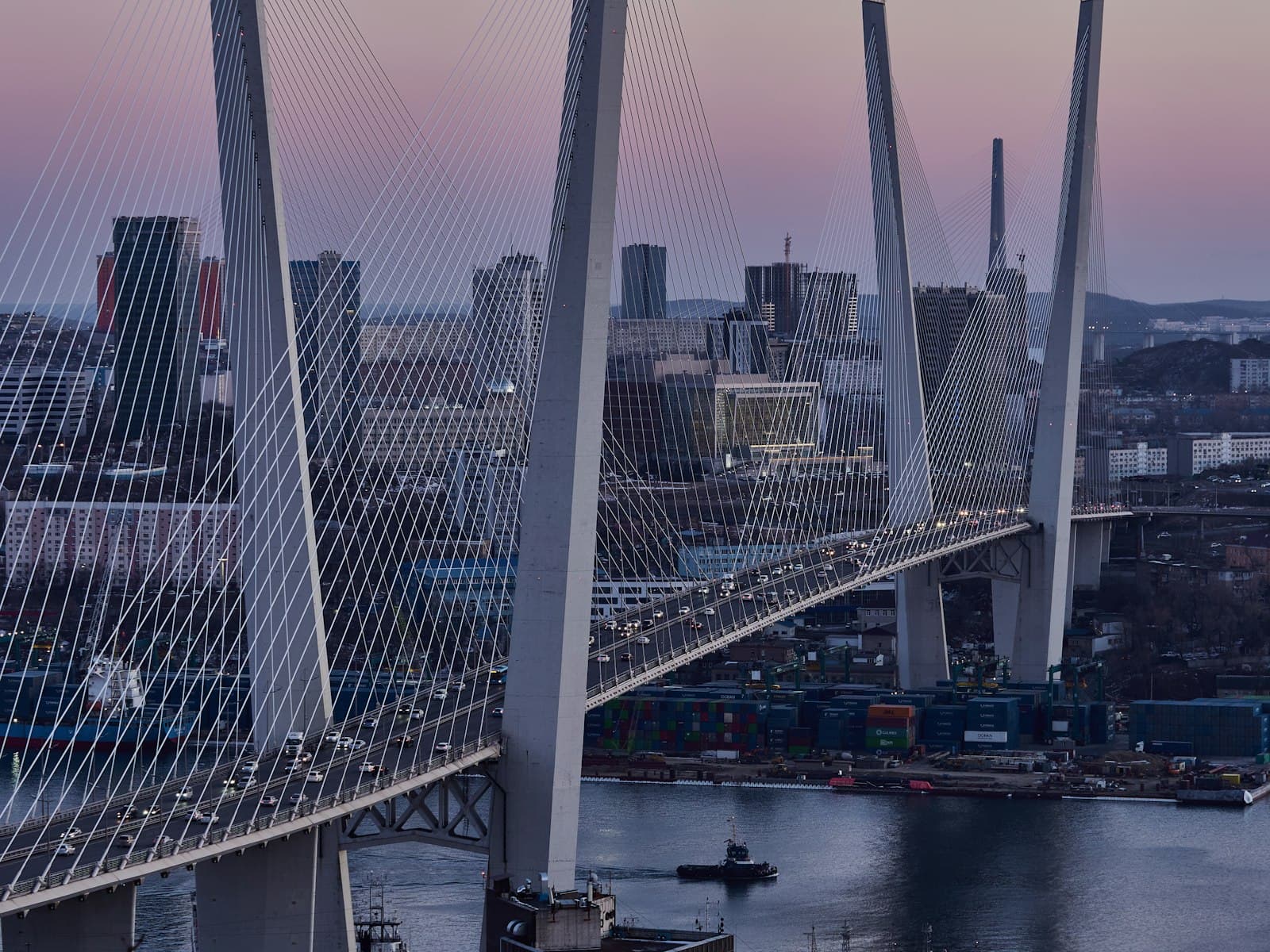 Vladivostok — A view of a bridge with a city in the background