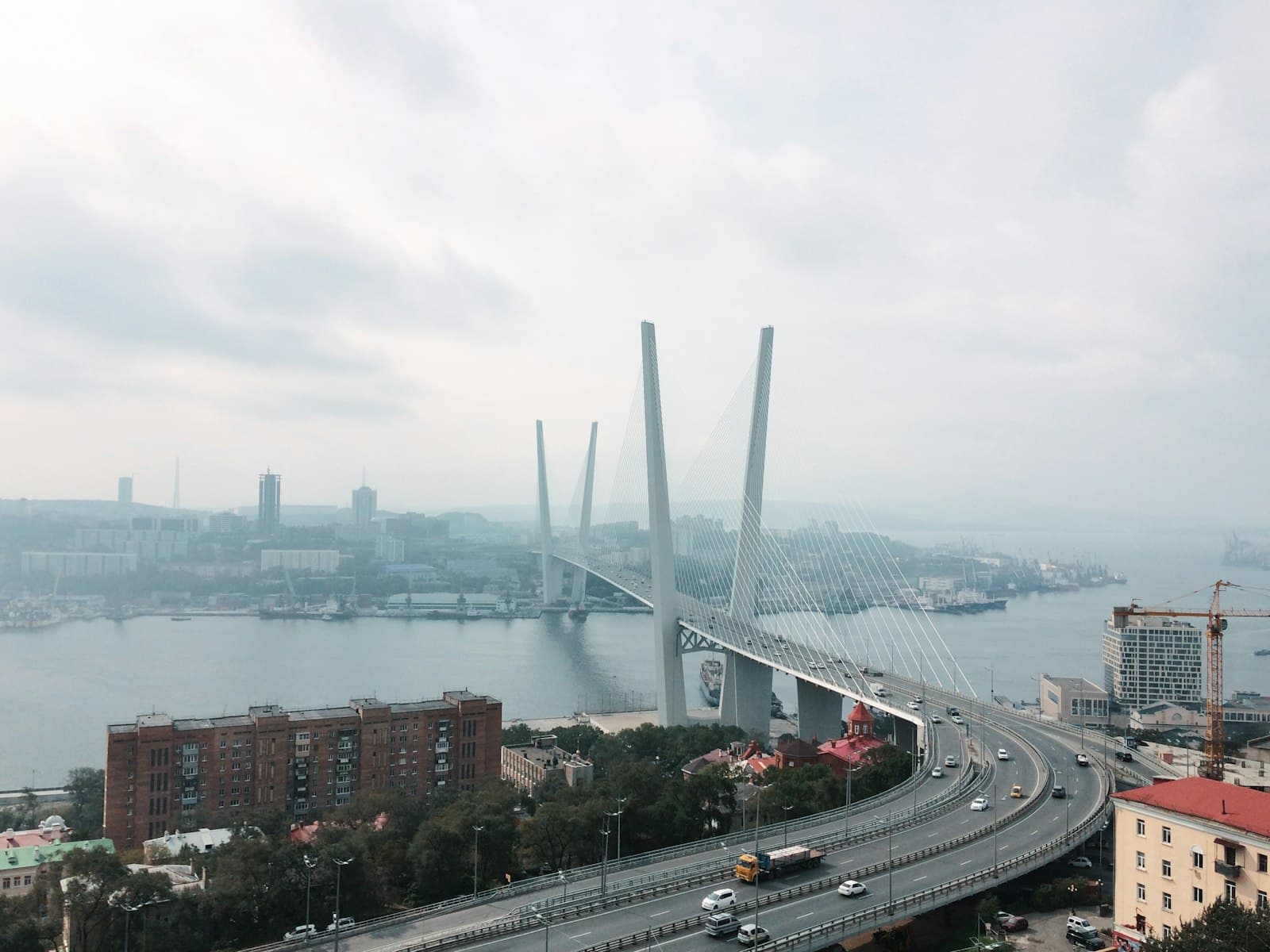 Vladivostok — a view of a bridge over a large body of water