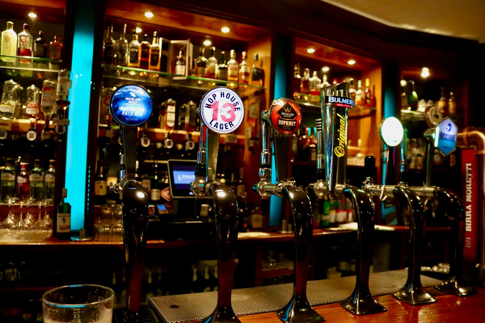 Westport — A row of beer taps at a bar