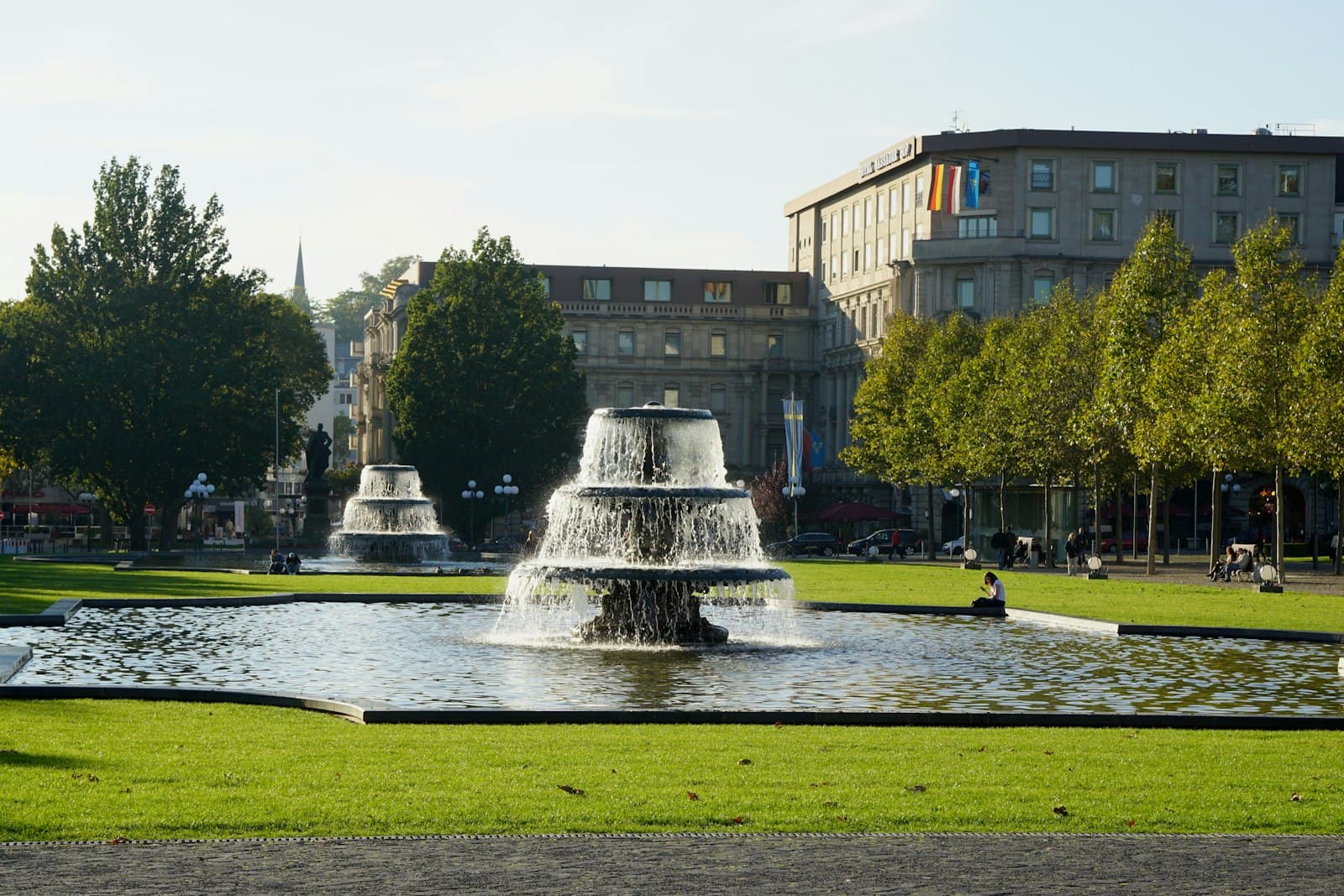 Wiesbaden — water fountain in the middle of the park