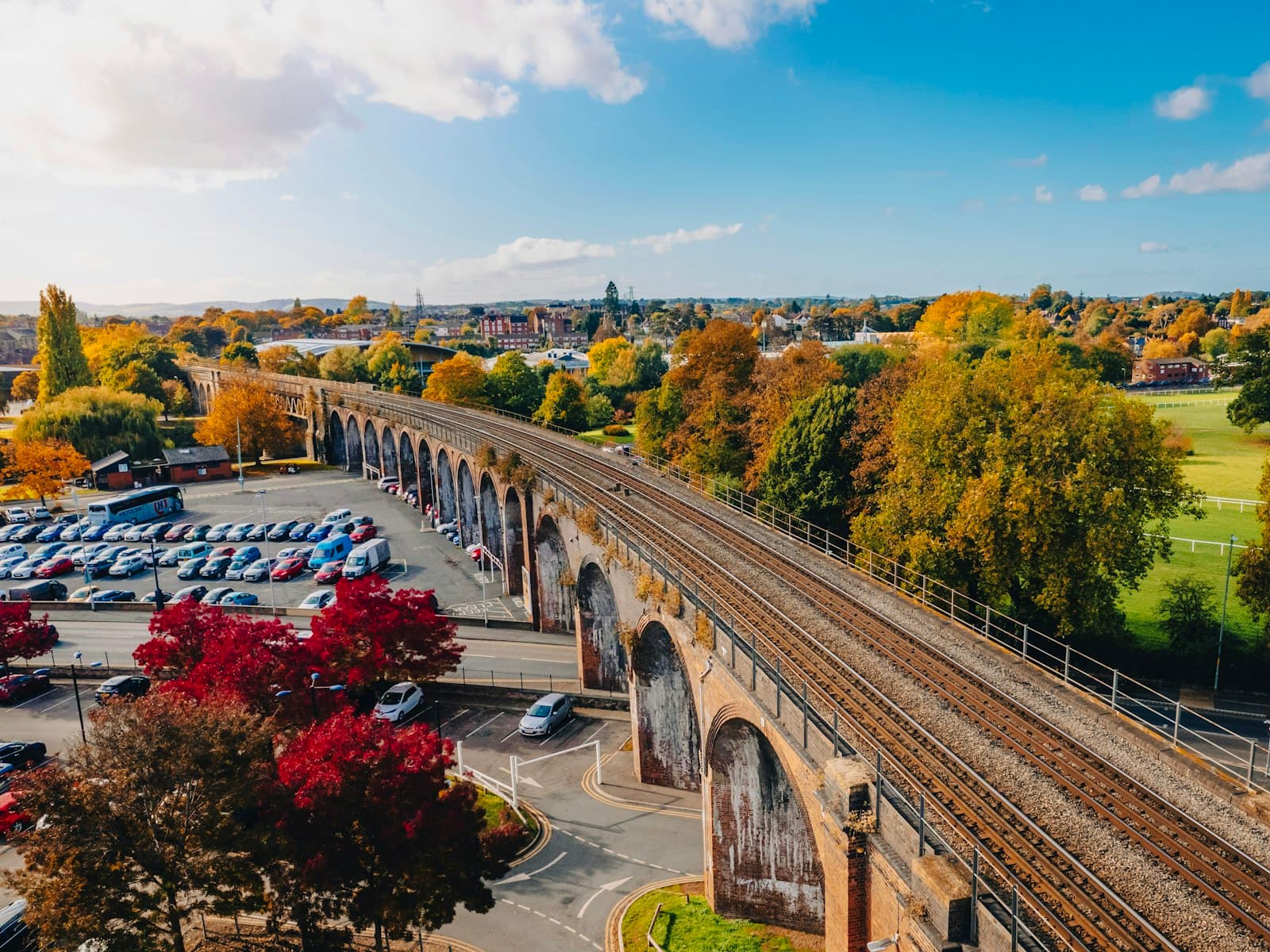 Worcester — a bridge over a parking lot