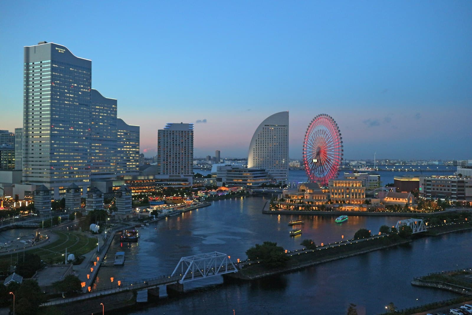 Yokohama — a ferris wheel in the middle of a city