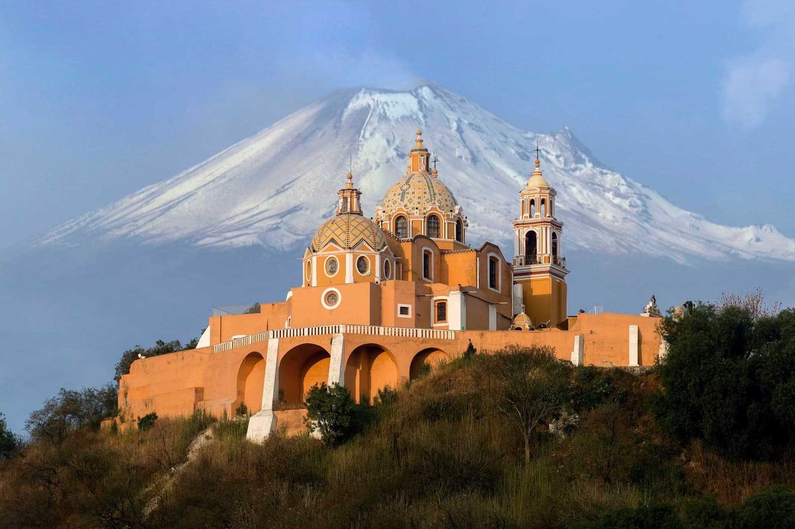 Zacatlán — aerial photography of orange cathedral