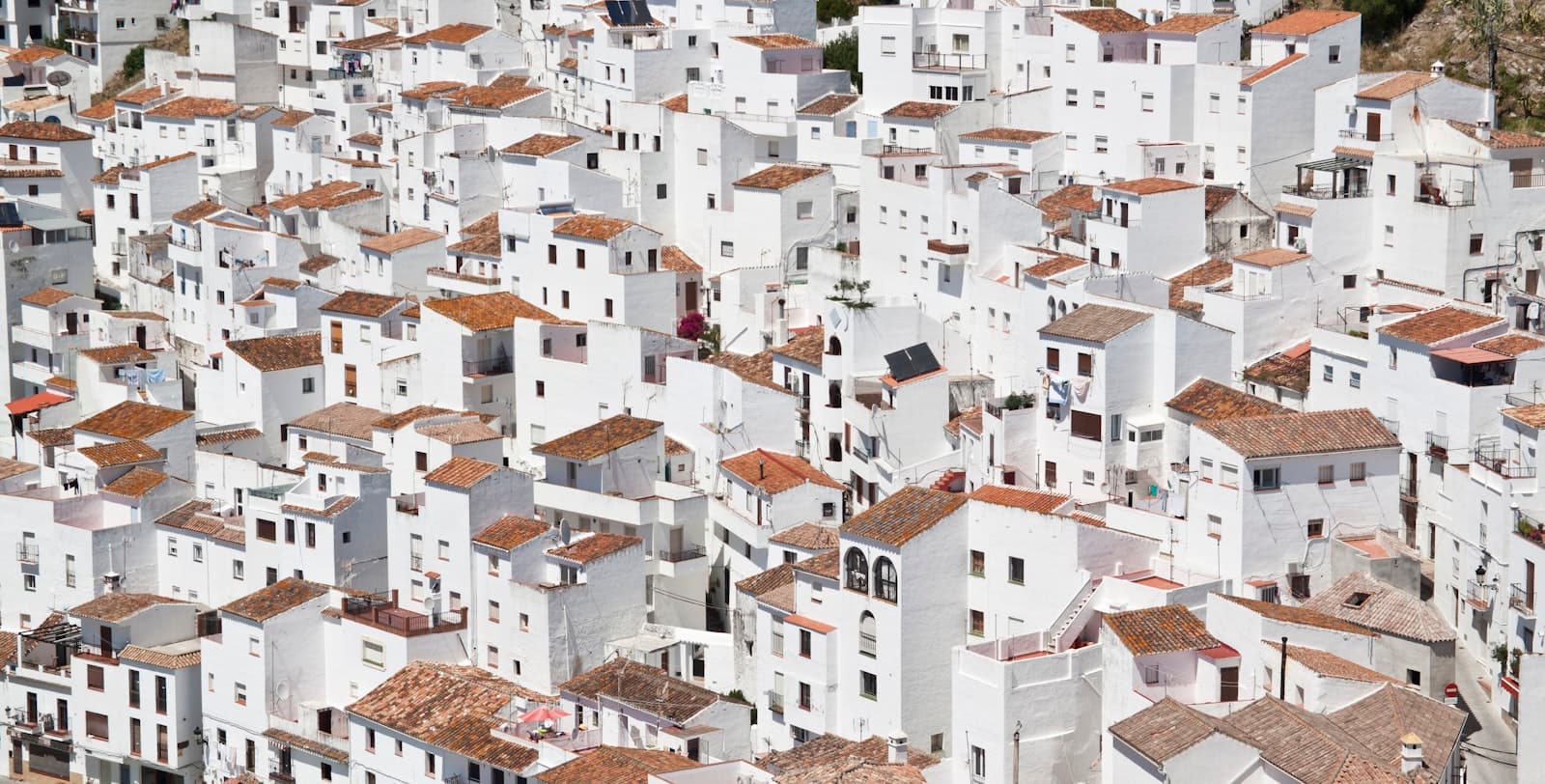 Zahara de la Sierra — aerial photography of white houses