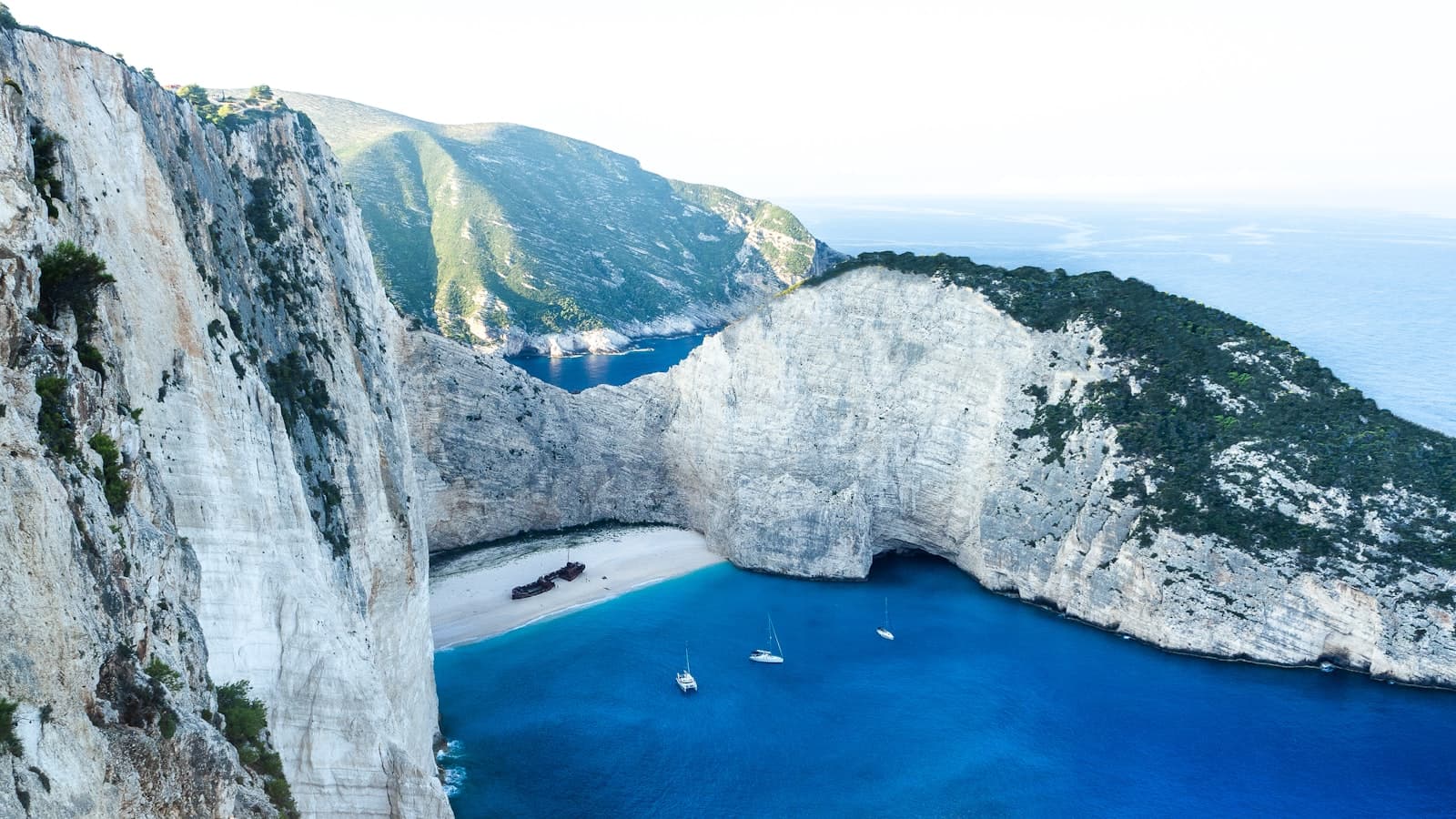 Zante — bird's eye view of boat on body of water
