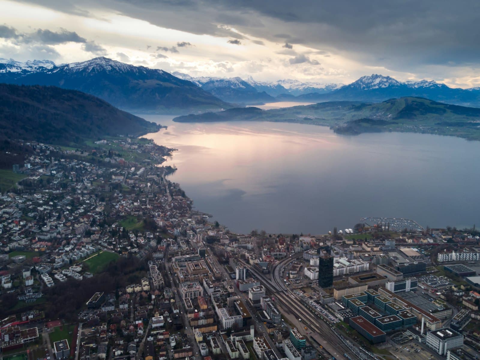 Zug — aerial view of city near lake during daytime